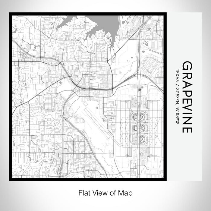 Rendered View of Grapevine Texas Map on 17oz Stainless Steel Insulated Tumbler in Classic Map Style