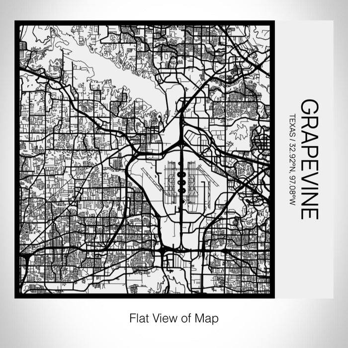 Rendered View of Grapevine Texas Map on 17oz Stainless Steel Insulated Tumbler in Matte White with Tactile Lines