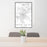 24x36 Grass Valley California Map Print Portrait Orientation in Classic Style Behind 2 Chairs Table and Potted Plant