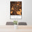 24x36 Grass Valley California Map Print Portrait Orientation in Ember Style Behind 2 Chairs Table and Potted Plant