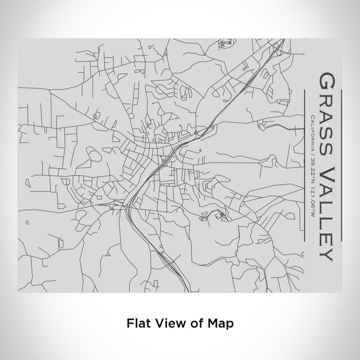 Rendered View of Grass Valley California Map Engraving on 20oz Stainless Steel Insulated Bottle with Bamboo Top