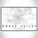 Grass Valley California Map Print Landscape Orientation in Classic Style With Shaded Background