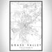 Grass Valley California Map Print Portrait Orientation in Classic Style With Shaded Background