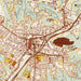 Grass Valley California Map Print in Woodblock Style Zoomed In Close Up Showing Details