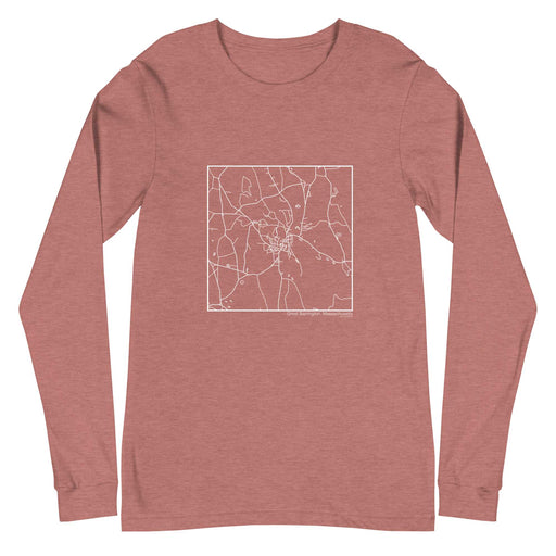 Great Barrington Massachusetts Map Unisex Long-Sleeve T-shirt with City inscription in Heather Mauve