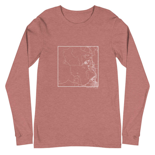 Great Salt Lake Utah  Map Unisex Long-Sleeve T-shirt with City inscription in Heather Mauve