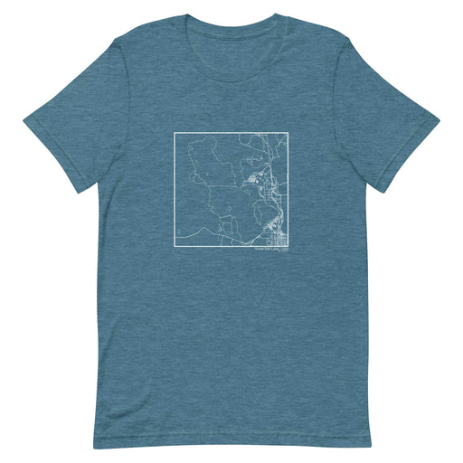Great Salt Lake Utah  Map Unisex T-Shirt with City inscription in Heather Teal
