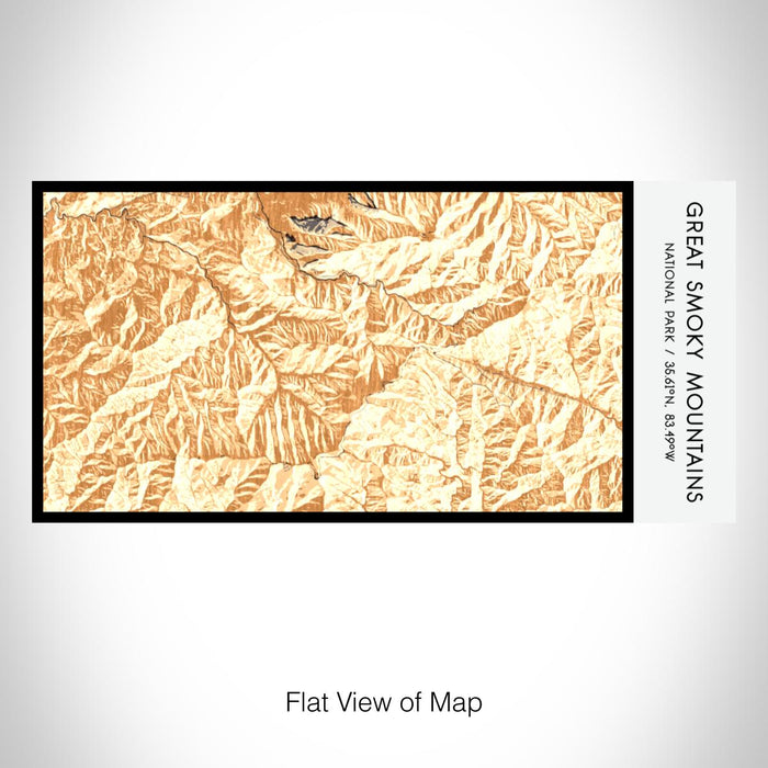 Rendered View of Great Smoky Mountains National Park Map on 17oz Stainless Steel Insulated Bottle with printed ember style map