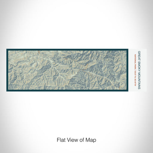 Rendered View of Great Smoky Mountains National Park Map on 10oz Stainless Steel Insulated Cup in Woodblock with Sliding Lid