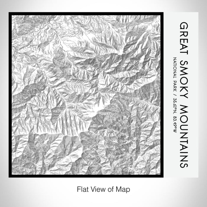 Rendered View of Great Smoky Mountains National Park Map on 17oz Stainless Steel Insulated Tumbler in Classic Map Style