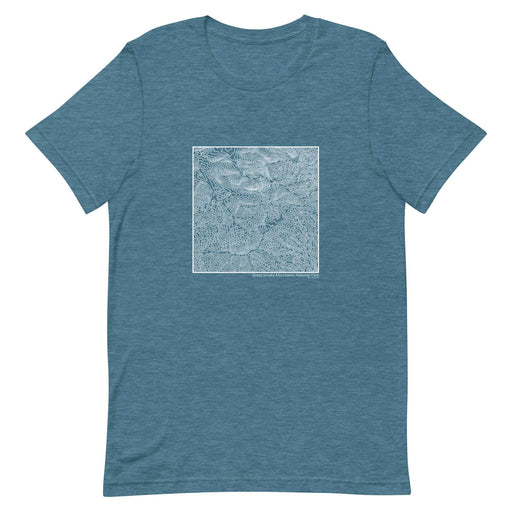 Great Smoky Mountains National Park Topographic  Map Unisex T-Shirt with City inscription in Heather Teal