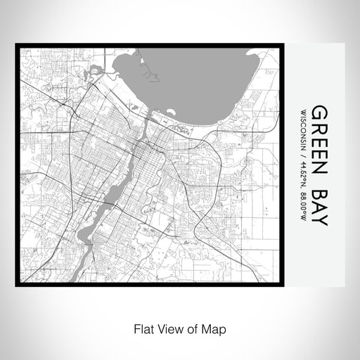 Rendered View of Green Bay Wisconsin Map on 20oz Stainless Steel Insulated Bottle with Bamboo Top with printed classic style map