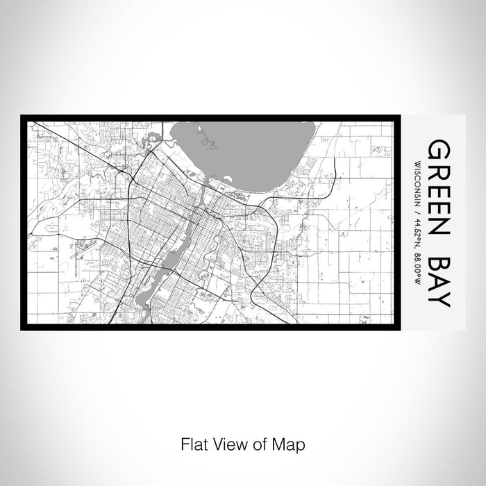 Rendered View of Green Bay Wisconsin Map on 17oz Stainless Steel Insulated Bottle with printed classic style map