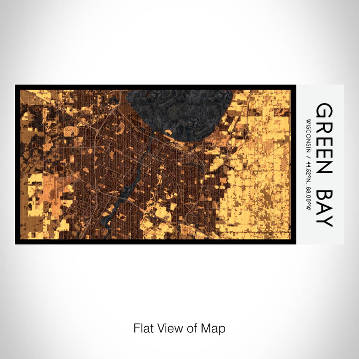 Rendered View of Green Bay Wisconsin Map on 17oz Stainless Steel Insulated Bottle with printed ember style map