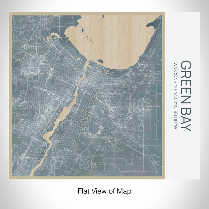 Rendered View of Green Bay Wisconsin Map on 17oz Stainless Steel Insulated Tumbler in Afternoon Map Style