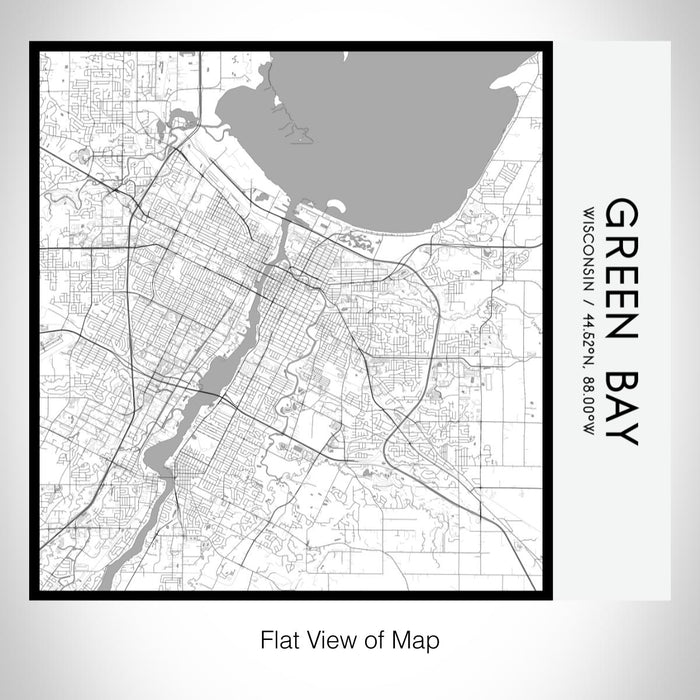 Rendered View of Green Bay Wisconsin Map on 17oz Stainless Steel Insulated Tumbler in Classic Map Style