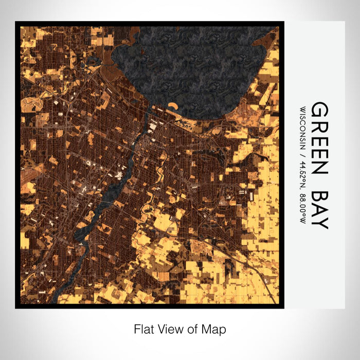 Rendered View of Green Bay Wisconsin Map on 17oz Stainless Steel Insulated Tumbler in Ember Map Style