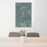 24x36 Green City Missouri Map Print Portrait Orientation in Afternoon Style Behind 2 Chairs Table and Potted Plant