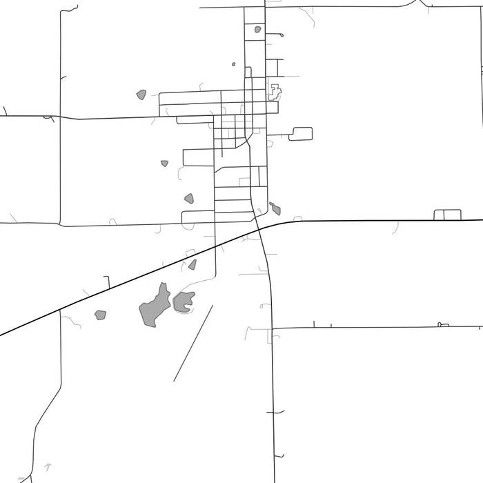 Green City Missouri Map Print in Classic Style Zoomed In Close Up Showing Details