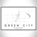 Green City Missouri Map Print Landscape Orientation in Classic Style With Shaded Background