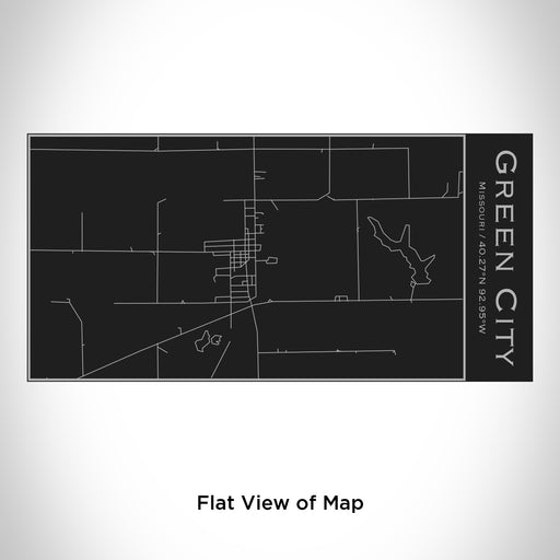 Rendered View of Green City Missouri Map Engraving on 17oz Stainless Steel Insulated Cola Bottle in Black