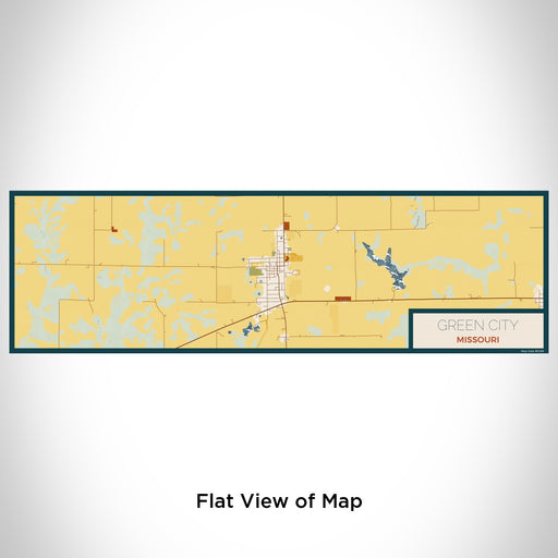 Flat View of Map Custom Green City Missouri Map Enamel Mug in Woodblock