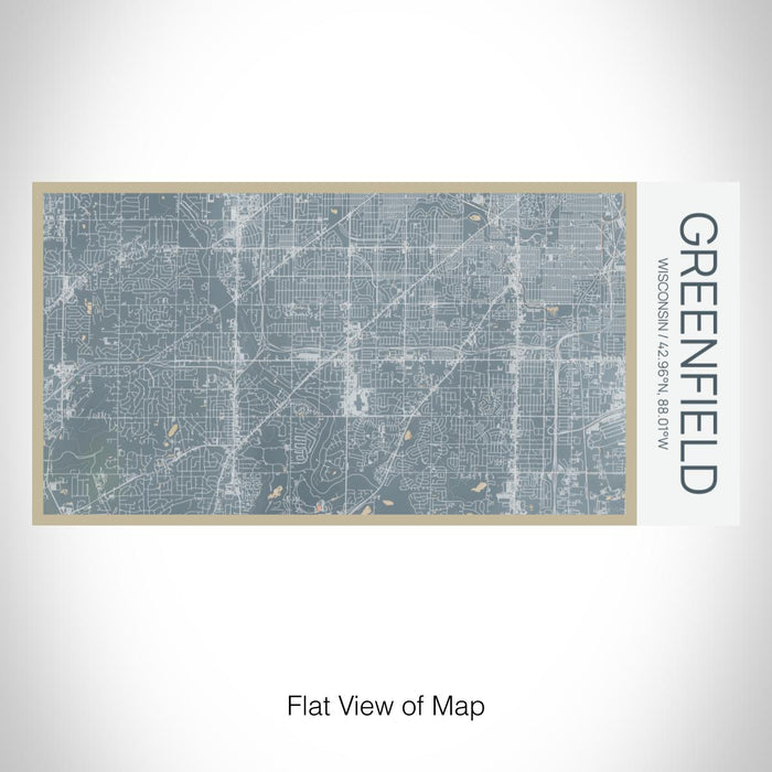 Rendered View of Greenfield Wisconsin Map on 17oz Stainless Steel Insulated Bottle with printed afternoon style map