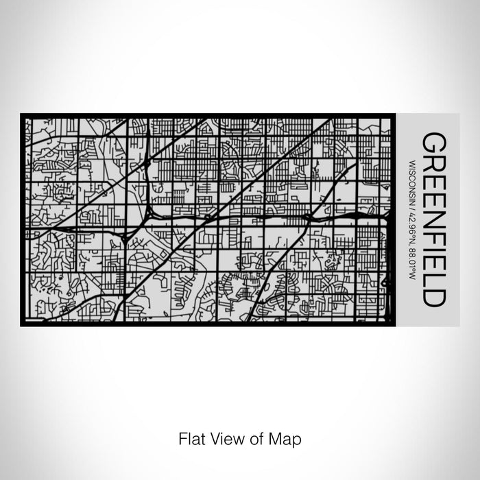 Rendered View of Greenfield Wisconsin Map on 17oz Stainless Steel Insulated Cola Bottle in Stainless