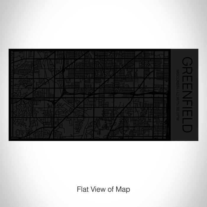 Rendered View of Greenfield Wisconsin Map on 17oz Stainless Steel Insulated Cola Bottle in Stainless in Matte Black