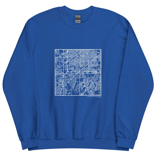 Greenfield Wisconsin  Map Unisex Crewneck Sweater with City inscription in Royal Blue