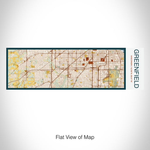 Rendered View of Greenfield Wisconsin Map on 10oz Stainless Steel Insulated Cup in Woodblock with Sliding Lid