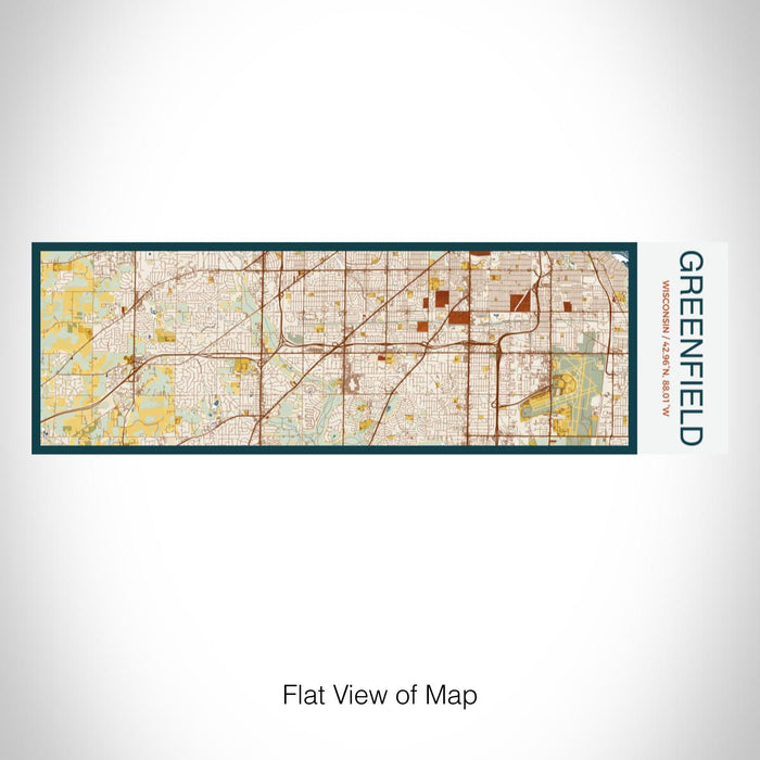 Rendered View of Greenfield Wisconsin Map on 10oz Stainless Steel Insulated Cup in Woodblock with Sliding Lid