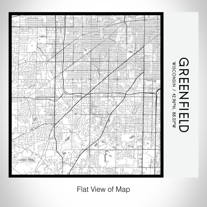 Rendered View of Greenfield Wisconsin Map on 17oz Stainless Steel Insulated Tumbler in Classic Map Style