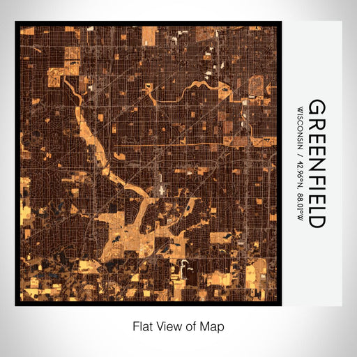 Rendered View of Greenfield Wisconsin Map on 17oz Stainless Steel Insulated Tumbler in Ember Map Style