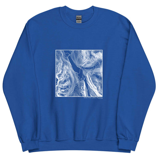 Green River Lakes Wyoming Topographic  Map Unisex Crewneck Sweater with City inscription in Royal Blue