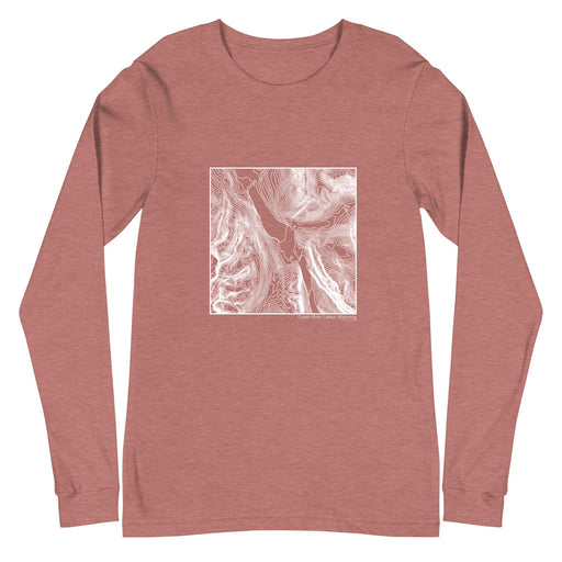 Green River Lakes Wyoming Topographic  Map Unisex Long-Sleeve T-shirt with City inscription in Heather Mauve