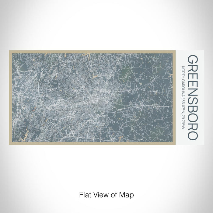 Rendered View of Greensboro North Carolina Map on 17oz Stainless Steel Insulated Bottle with printed afternoon style map