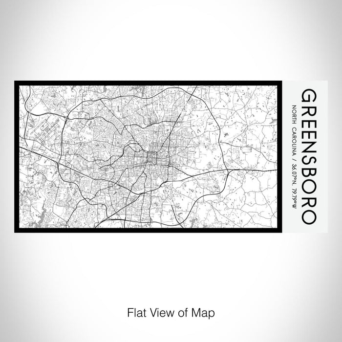 Rendered View of Greensboro North Carolina Map on 17oz Stainless Steel Insulated Bottle with printed classic style map