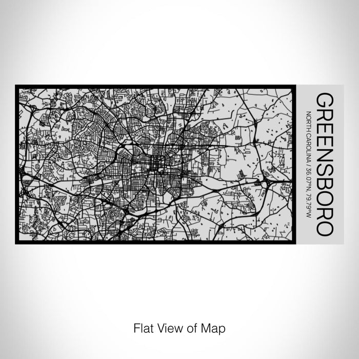 Rendered View of Greensboro North Carolina Map on 17oz Stainless Steel Insulated Cola Bottle in Stainless