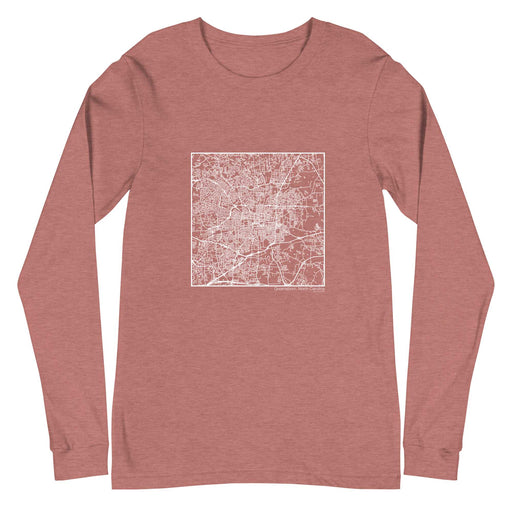 Greensboro North Carolina  Map Unisex Long-Sleeve T-shirt with City inscription in Heather Mauve