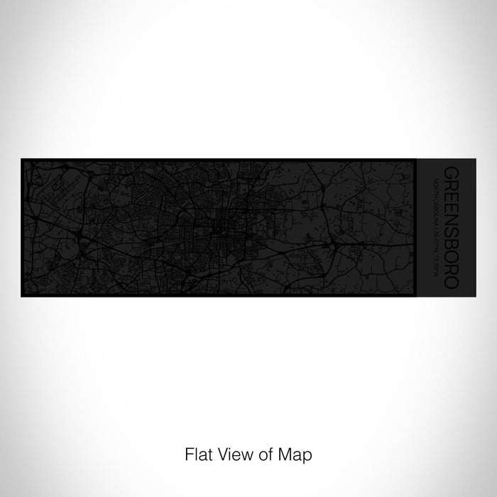 Rendered View of Greensboro North Carolina Map on 10oz Stainless Steel Insulated Cup in Matte Black with Sliding Lid