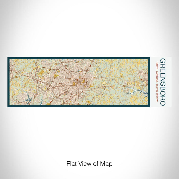 Rendered View of Greensboro North Carolina Map on 10oz Stainless Steel Insulated Cup in Woodblock with Sliding Lid