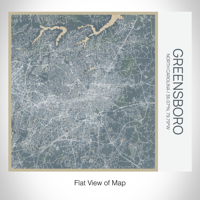 Rendered View of Greensboro North Carolina Map on 17oz Stainless Steel Insulated Tumbler in Afternoon Map Style