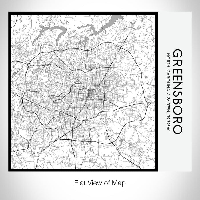 Rendered View of Greensboro North Carolina Map on 17oz Stainless Steel Insulated Tumbler in Classic Map Style