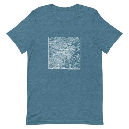Greensboro North Carolina  Map Unisex T-Shirt with City inscription in Heather Teal
