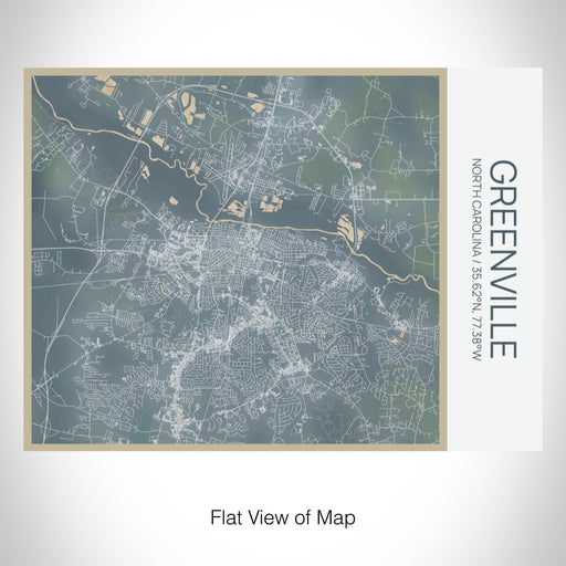 Rendered View of Greenville North Carolina Map on 20oz Stainless Steel Insulated Bottle with Bamboo Top with printed afternoon style map