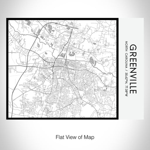 Rendered View of Greenville North Carolina Map on 20oz Stainless Steel Insulated Bottle with Bamboo Top with printed classic style map