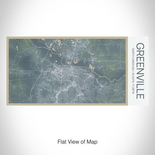Rendered View of Greenville North Carolina Map on 17oz Stainless Steel Insulated Bottle with printed afternoon style map
