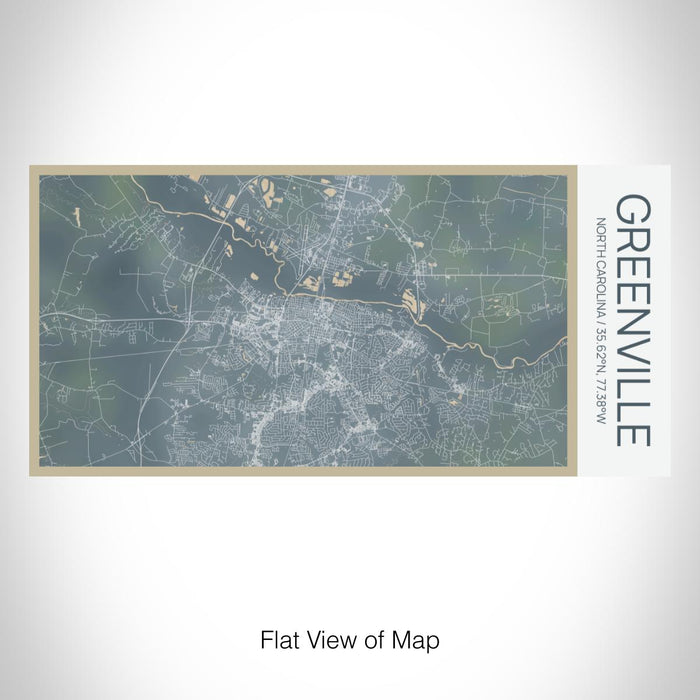 Rendered View of Greenville North Carolina Map on 17oz Stainless Steel Insulated Bottle with printed afternoon style map