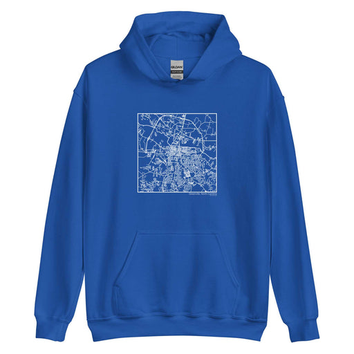Greenville North Carolina  Map Unisex Hoodie Sweater with City inscription in Royal Blue